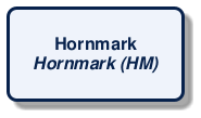 @startuml
!include /build/docs/_plantuml_styles/concept_name.iuml
class "Hornmark\n<i>Hornmark (HM)</i>"
@enduml